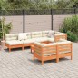 vidaXL Set de sofás jardín 8 pzas con cojines madera pino marrón cera vidaXL Set de sofás jardín 8 pzas con cojines madera pino marrón cera
