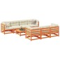 vidaXL Set de sofás jardín 8 pzas con cojines madera pino marrón cera