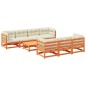 vidaXL Set de sofás jardín 8 pzas con cojines madera pino marrón cera