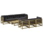 vidaXL Set de sofás jardín 8 pzas con cojines madera pino impregnada vidaXL Set de sofás jardín 8 pzas con cojines madera pino impregnada