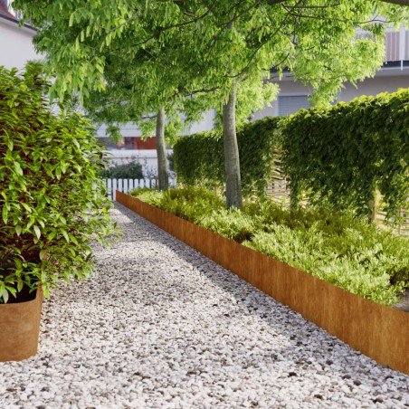 vidaXL Bordes de césped acero corten flexible 30 piezas 25x103 cm