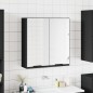 vidaXL Armario de baño con espejo madera ingeniería negro 64x20x67 cm vidaXL Armario de baño con espejo madera ingeniería negro 64x20x67 cm