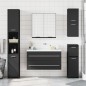 vidaXL Armario de baño con espejo madera ingeniería negro 64x20x67 cm vidaXL Armario de baño con espejo madera ingeniería negro 64x20x67 cm