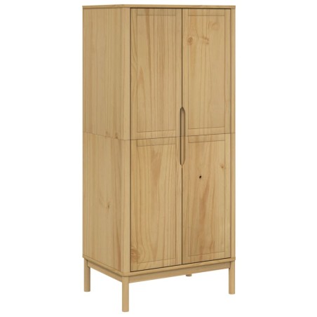 vidaXL Armario FLORO madera maciza de pino marrón cera 77x53x171 cm