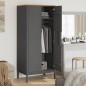 vidaXL Armario FLORO madera maciza de pino gris 77x53x171 cm vidaXL Armario FLORO madera maciza de pino gris 77x53x171 cm