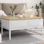 vidaXL Mesa de centro FLORO madera maciza de pino blanco 99x55,5x45 cm vidaXL Mesa de centro FLORO madera maciza de pino blanco 99x55,5x45 cm