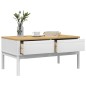 vidaXL Mesa de centro FLORO madera maciza de pino blanco 99x55,5x45 cm vidaXL Mesa de centro FLORO madera maciza de pino blanco 99x55,5x45 cm