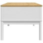 vidaXL Mesa de centro FLORO madera maciza de pino blanco 99x55,5x45 cm vidaXL Mesa de centro FLORO madera maciza de pino blanco 99x55,5x45 cm