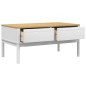 vidaXL Mesa de centro FLORO madera maciza de pino blanco 99x55,5x45 cm vidaXL Mesa de centro FLORO madera maciza de pino blanco 99x55,5x45 cm