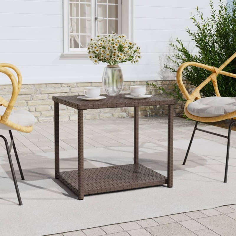 vidaXL Mesa auxiliar ratán sintético marrón 55x45x49 cm vidaXL Mesa auxiliar ratán sintético marrón 55x45x49 cm