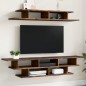 vidaXL Muebles de TV de pared madera ingeniería roble ahumado