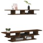 vidaXL Muebles de TV de pared madera ingeniería roble ahumado