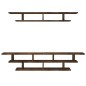 vidaXL Muebles de TV de pared madera ingeniería roble ahumado