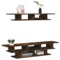 vidaXL Muebles de TV de pared madera de ingeniería marrón roble