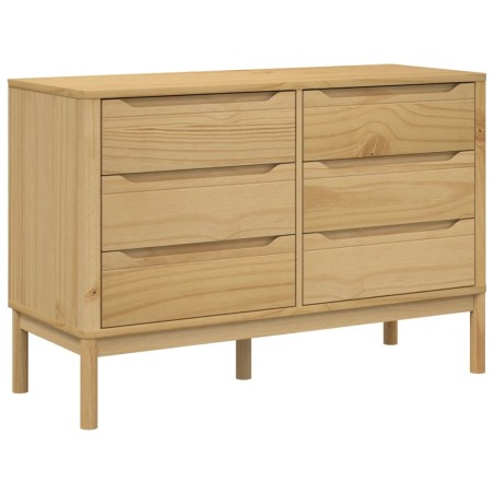 vidaXL Cómoda cajonera FLORO madera maciza de pino marrón cera