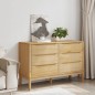 vidaXL Cómoda cajonera FLORO madera maciza de pino marrón cera