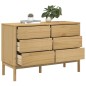 vidaXL Cómoda cajonera FLORO madera maciza de pino marrón cera