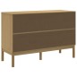 vidaXL Cómoda cajonera FLORO madera maciza de pino marrón cera