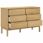 vidaXL Cómoda cajonera FLORO madera maciza de pino marrón cera