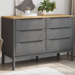 vidaXL Cómoda cajonera FLORO madera maciza de pino gris