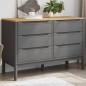 vidaXL Cómoda cajonera FLORO madera maciza de pino gris vidaXL Cómoda cajonera FLORO madera maciza de pino gris