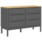 vidaXL Cómoda cajonera FLORO madera maciza de pino gris vidaXL Cómoda cajonera FLORO madera maciza de pino gris