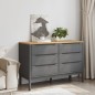 vidaXL Cómoda cajonera FLORO madera maciza de pino gris vidaXL Cómoda cajonera FLORO madera maciza de pino gris