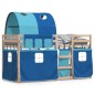 vidaXL Litera con cortinas madera maciza de pino azul 90x200 cm vidaXL Litera con cortinas madera maciza de pino azul 90x200 cm