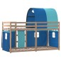 vidaXL Litera con cortinas madera maciza de pino azul 90x200 cm vidaXL Litera con cortinas madera maciza de pino azul 90x200 cm