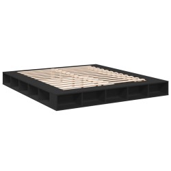 vidaXL Estructura de cama madera de ingeniería negra 180x200 cm