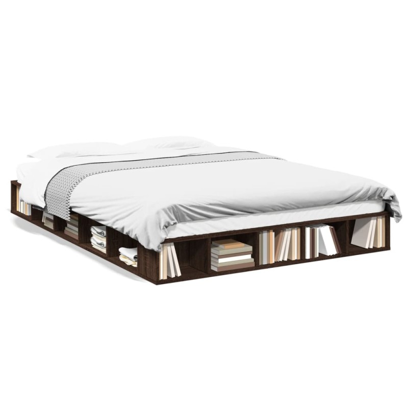 vidaXL Estructura de cama madera de ingeniería marrón roble 150x200 cm vidaXL Estructura de cama madera de ingeniería marrón roble 150x200 cm