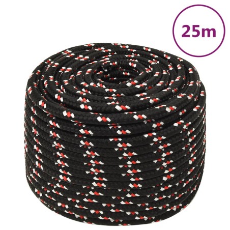 vidaXL Cuerda de barco polipropileno negra 14 mm 25 m