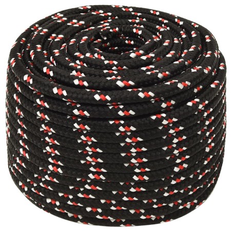 vidaXL Cuerda de barco polipropileno negra 14 mm 25 m