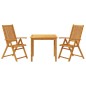 vidaXL Juego de comedor de jardín 3 piezas madera maciza de acacia vidaXL Juego de comedor de jardín 3 piezas madera maciza de acacia