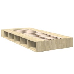 vidaXL Estructura de cama madera de ingeniería roble Sonoma 75x190 cm