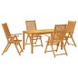 vidaXL Juego de comedor de jardín 5 piezas madera maciza de acacia vidaXL Juego de comedor de jardín 5 piezas madera maciza de acacia