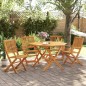 vidaXL Set de comedor de jardín plegable 5 pzas madera maciza acacia vidaXL Set de comedor de jardín plegable 5 pzas madera maciza acacia