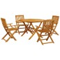 vidaXL Set de comedor de jardín plegable 5 pzas madera maciza acacia vidaXL Set de comedor de jardín plegable 5 pzas madera maciza acacia