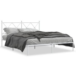 vidaXL Estructura de cama de metal con cabecero blanca 150x200 cm