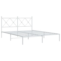 vidaXL Estructura de cama de metal con cabecero blanca 150x200 cm