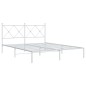 vidaXL Estructura de cama de metal con cabecero blanca 150x200 cm vidaXL Estructura de cama de metal con cabecero blanca 150x200 cm