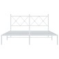 vidaXL Estructura de cama de metal con cabecero blanca 150x200 cm vidaXL Estructura de cama de metal con cabecero blanca 150x200 cm