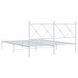 vidaXL Estructura de cama de metal con cabecero blanca 150x200 cm vidaXL Estructura de cama de metal con cabecero blanca 150x200 cm