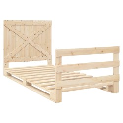 vidaXL Estructura de cama con cabecero madera maciza pino 100x200 cm
