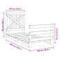 vidaXL Estructura de cama con cabecero madera maciza pino 100x200 cm vidaXL Estructura de cama con cabecero madera maciza pino 100x200 cm