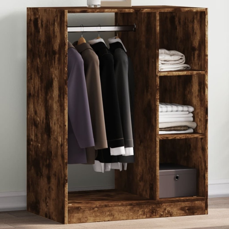 vidaXL Armario de madera de ingeniería roble ahumado 77x48x102 cm vidaXL Armario de madera de ingeniería roble ahumado 77x48x102 cm
