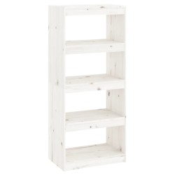 vidaXL Estantería/divisor de espacios madera pino blanco 60x30x135,5cm