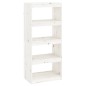 vidaXL Estantería/divisor de espacios madera pino blanco 60x30x135,5cm vidaXL Estantería/divisor de espacios madera pino blanco 60x30x135,5cm