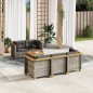 vidaXL Set de muebles de jardín 6 pzas y cojines ratán sintético gris vidaXL Set de muebles de jardín 6 pzas y cojines ratán sintético gris