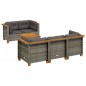 vidaXL Set de muebles de jardín 6 pzas y cojines ratán sintético gris vidaXL Set de muebles de jardín 6 pzas y cojines ratán sintético gris